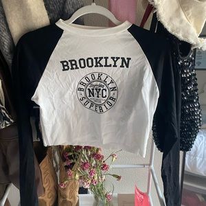 Black and white long sleeve Edikted crop top